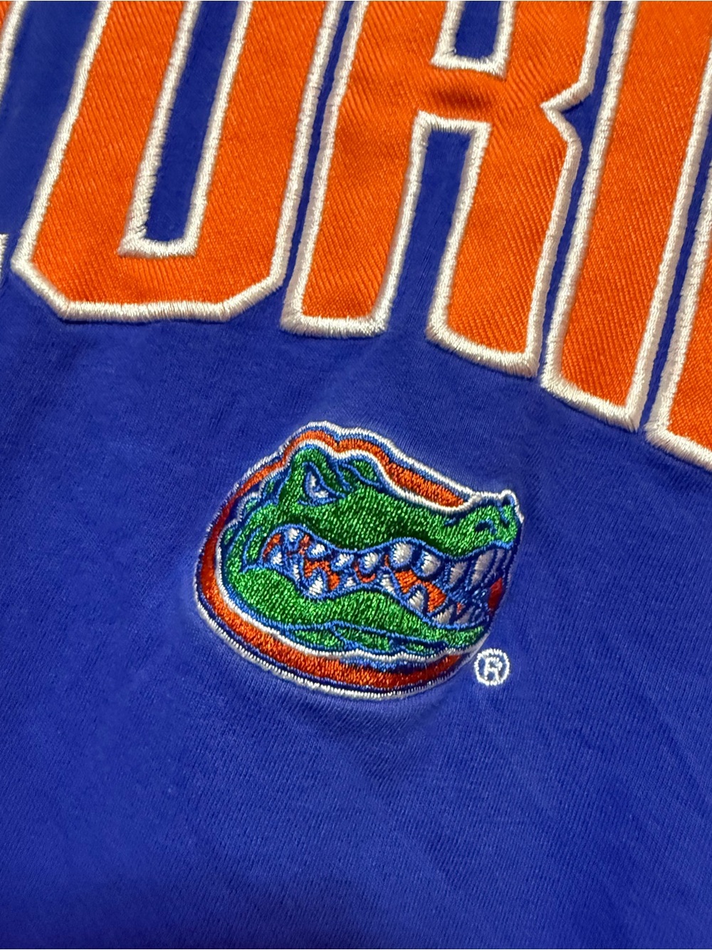 Florida Gators Embroidered Graphic Tee Royal Blue Size Medium NCAA-Champion - Picture 5 of 6